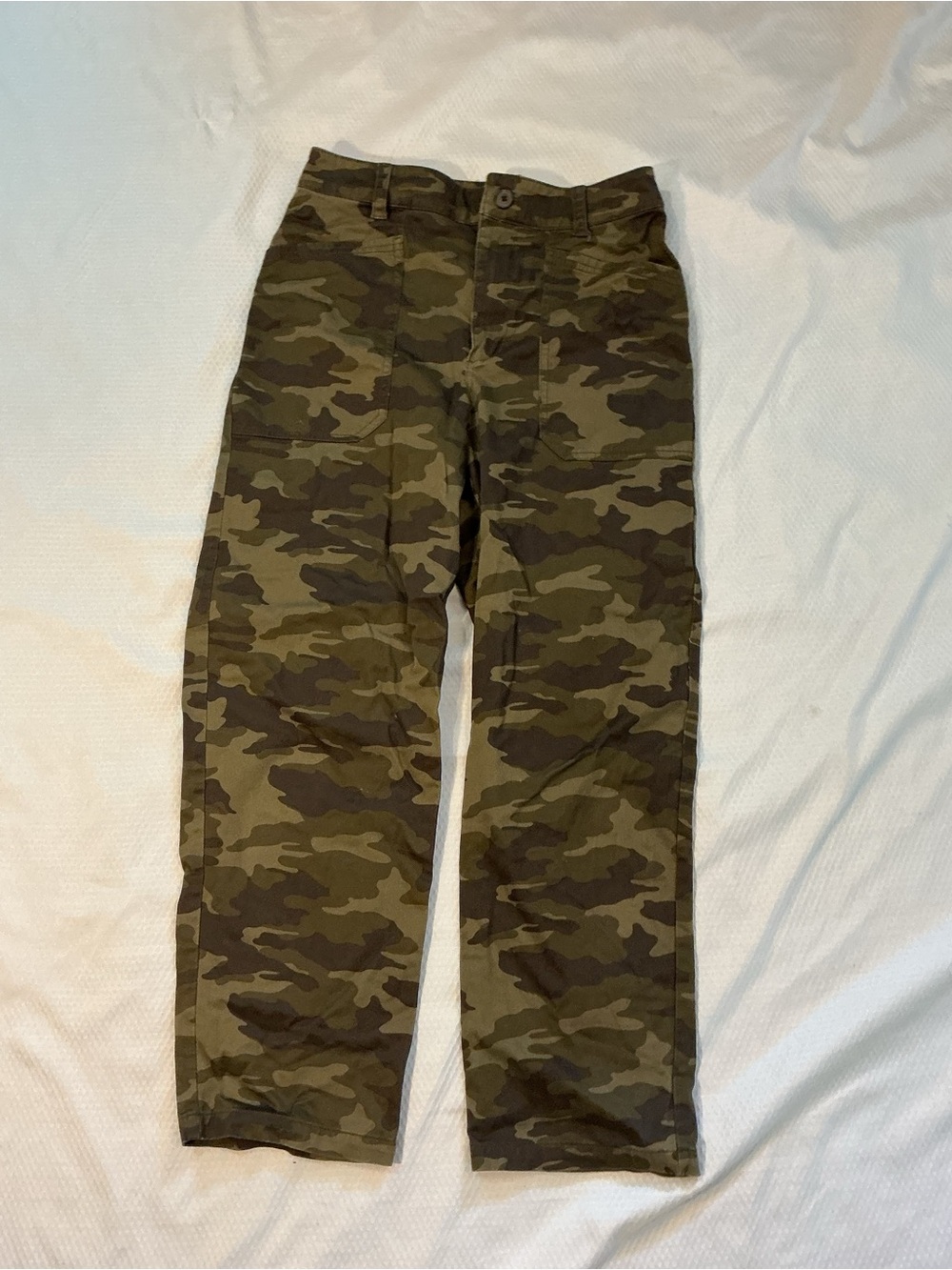 Universal Thread Men's Camo Chino Pants in Olive and Dark Green